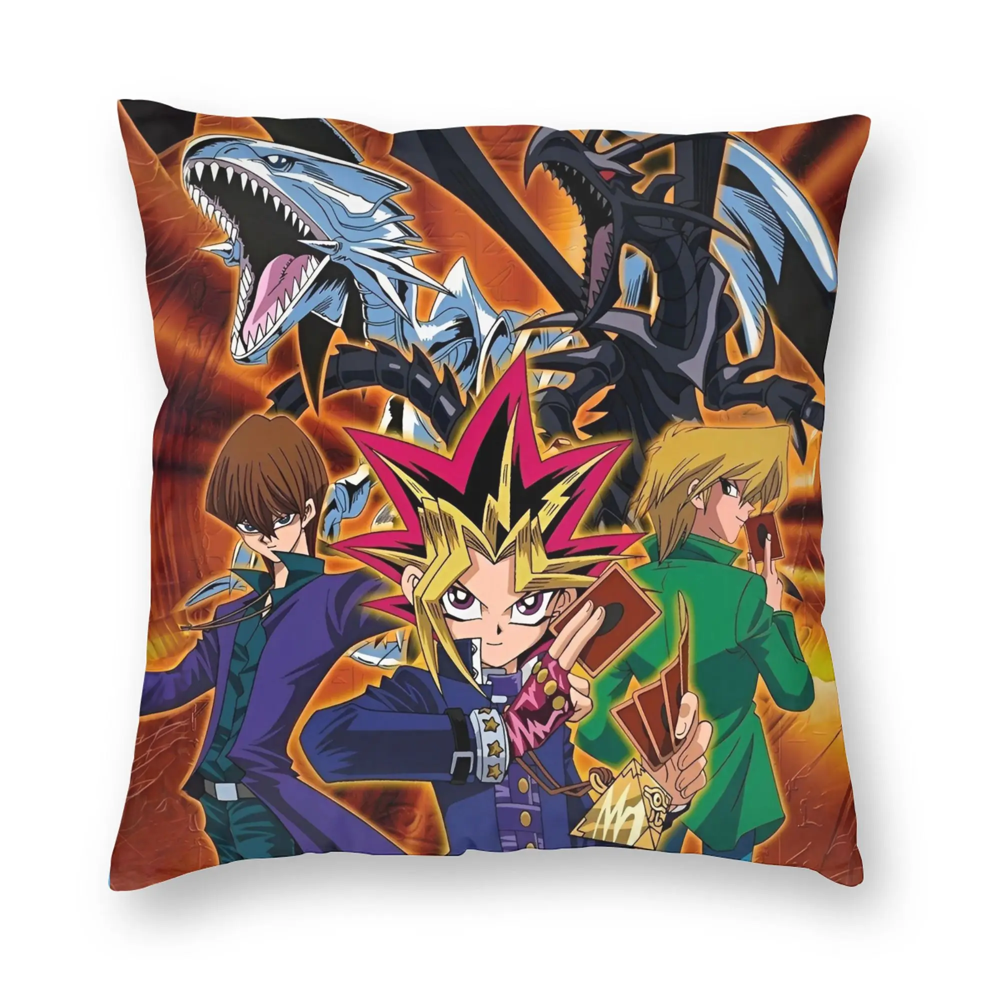 Anime Yu Gi Oh Card  Pillowcase Printing Polyester Cushion Cover Decoration  Throw Pillow Case Cover Home Zippered 40X40cm