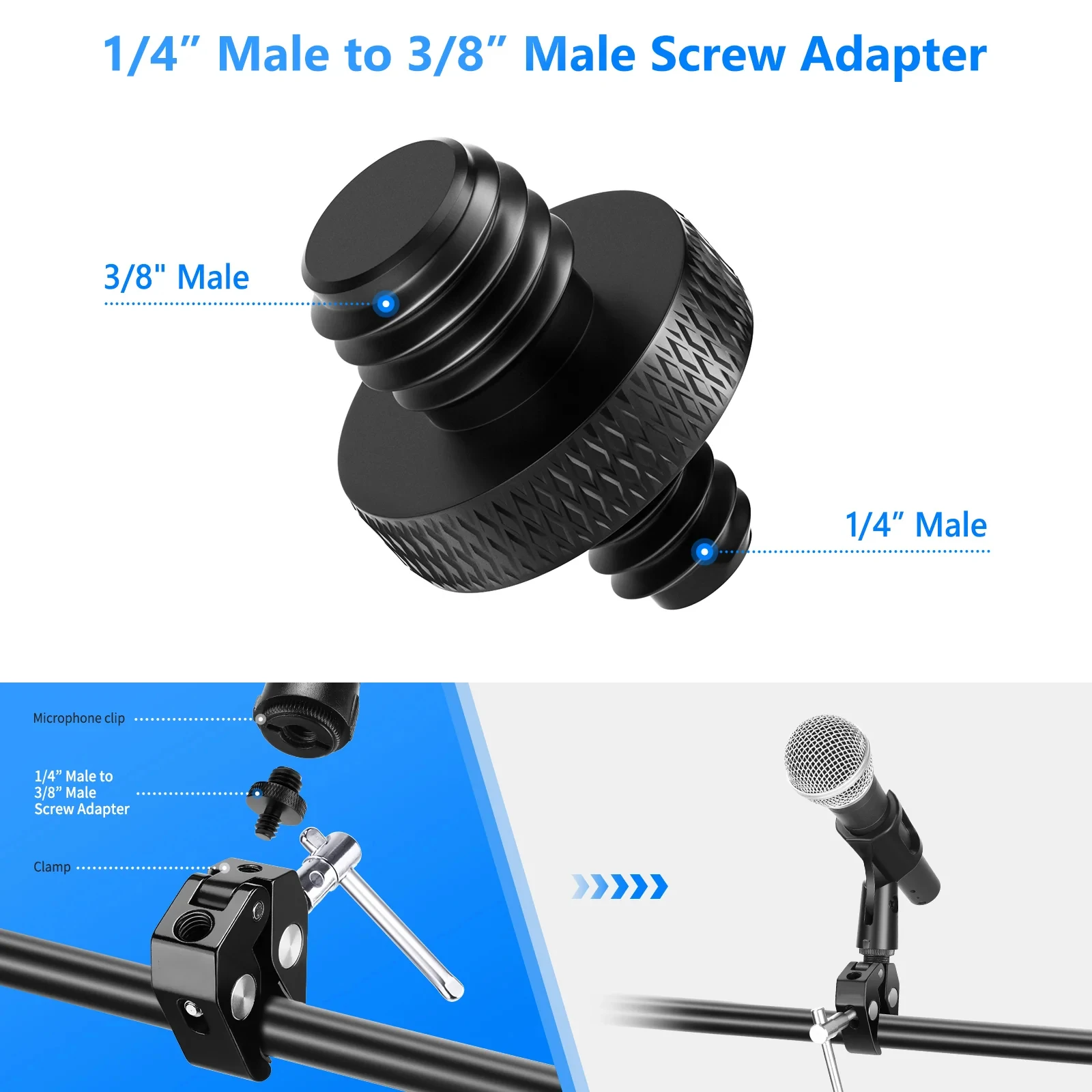 Adapter śrubowy Lanxire do mocowania statywu, 22-częściowy zestaw adapterów śrubowych 1/4” do 1/4” i 1/4” do 3/8” do montażu na statywie