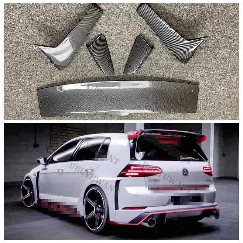 Hot Sale For VW Golf Mk7 Mk7.5 STANDARD Spoiler Gloss Black Rear Roof Boot T C-R Style Spoiler For Golf 7 7.5 TSI Tdi  2014-2018