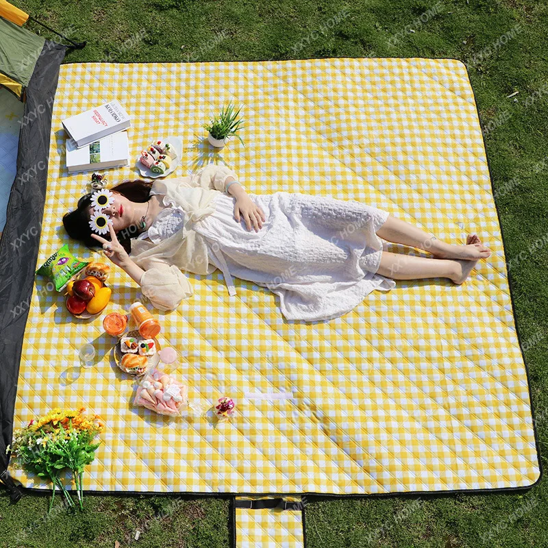 Thickened Waterproof Grass Picnic Mat Portable Moisture Proof Pad Outdoor Plus-Sized Tent Grass Mat Outing Picnic Blanket