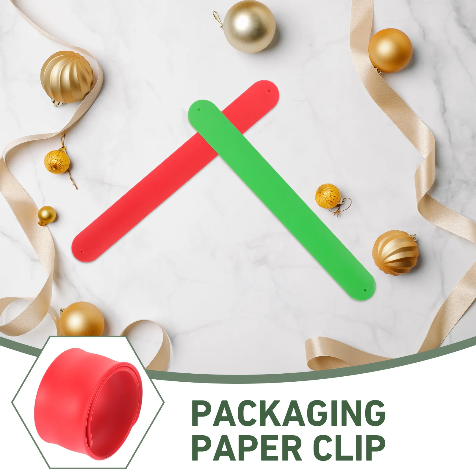 

12pcs Paper Holder Clamps Solid Color Alloy Bands for Rolls Gift ganizer Storage Christmas Wrapping Paper Slap Bands Decor