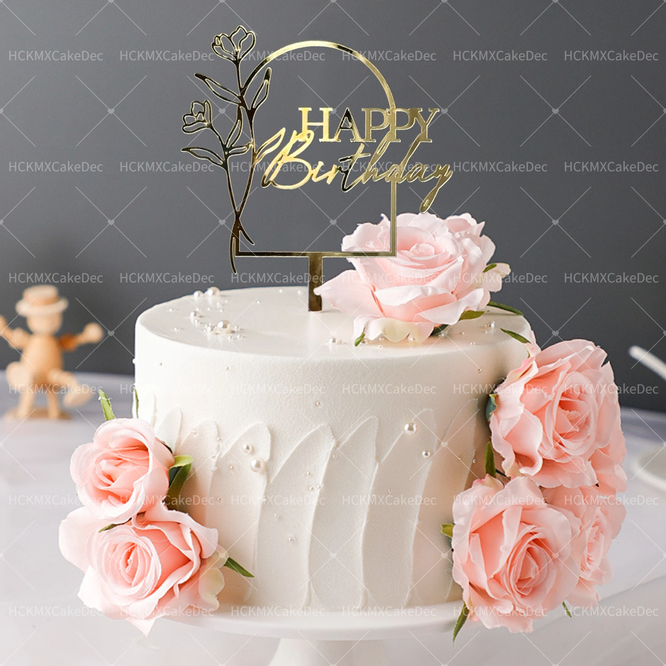 3 Stück Gold Alles Gute zum Geburtstag Kuchen Topper Geburtstag Mädchen Acryl Geburtstag Party Kuchen Topper Geschenk Dessert Dekoration – Detail 3