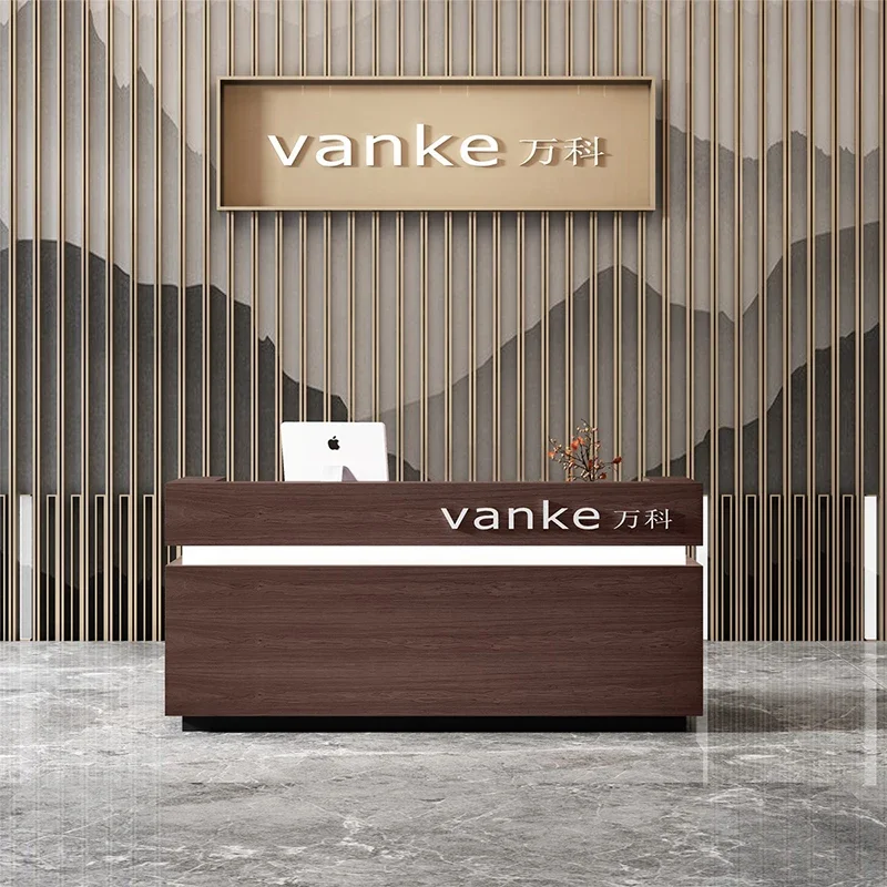 Customized Reception Desk Store Office Podium Modern Cabinet Console Beauty Salon Bar Counter Comptoir Caisse Bar Furniture