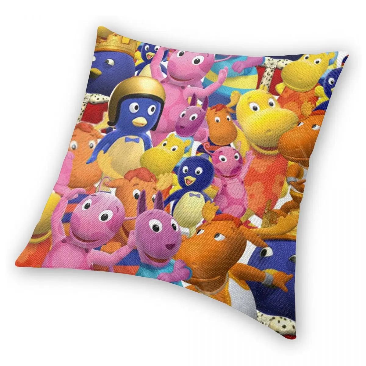 Backyardigans Collage Square Pillowcase Polyester Linen Velvet Creative Zip Decorative Throw Pillow Case Home Cushion Cover