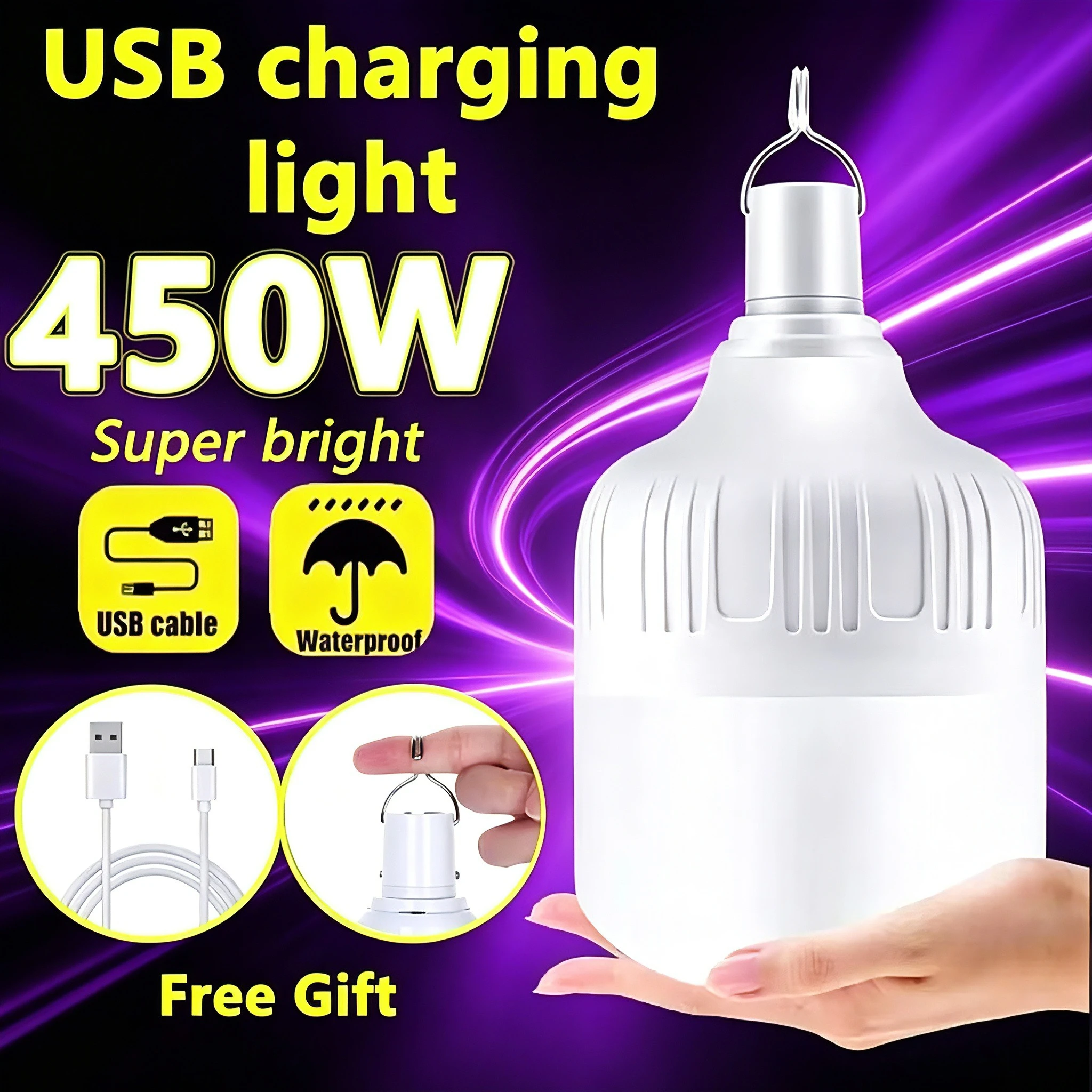 USB Rechargeable LED Multifunctional Emergency Lights House Outdoor Portable Lanterns Emergency Lamp Lantern BBQ Camping Light