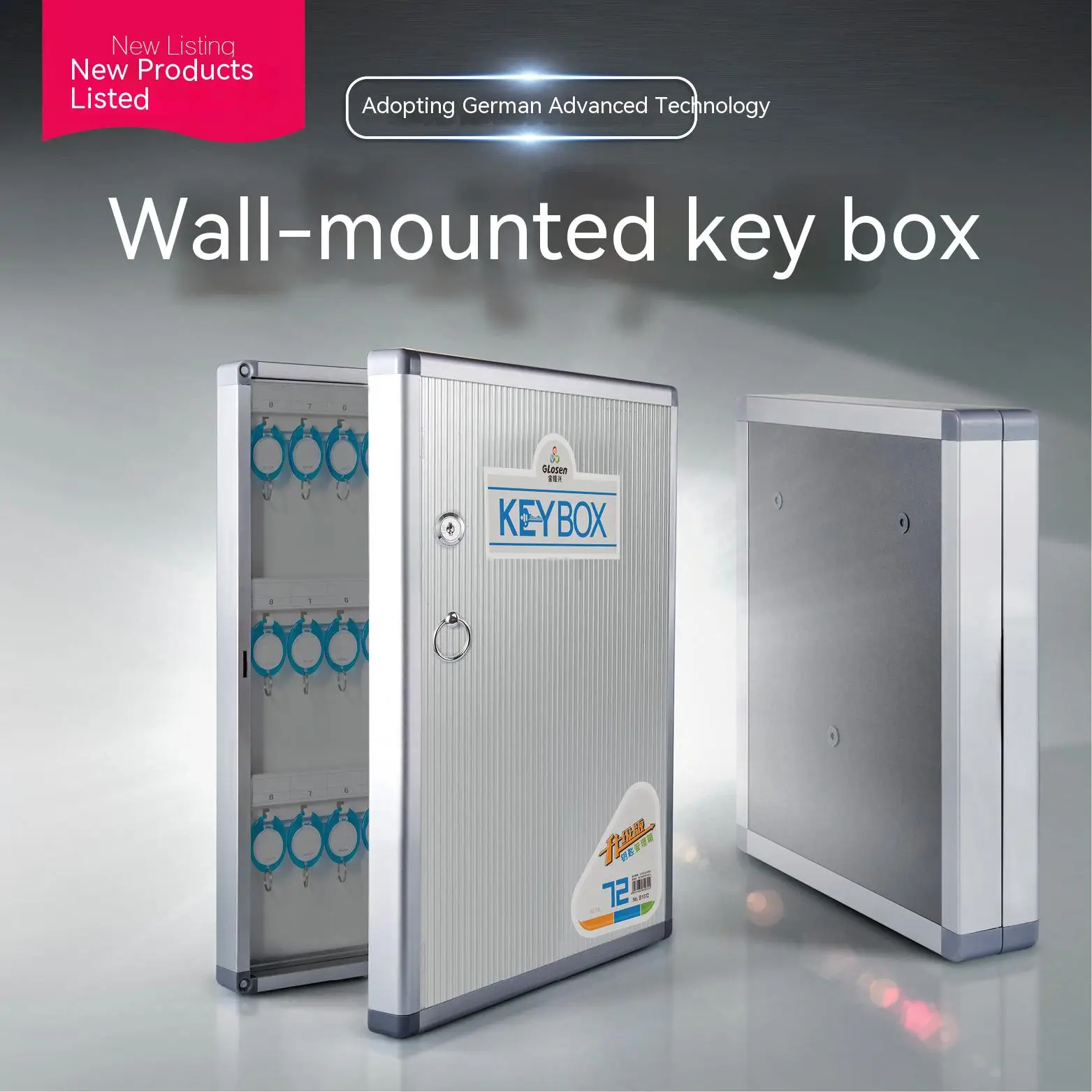 

Aluminum alloy Key Cabinet Wall Mounted Security Management Keybox Storage Safes Contains key cards For Company Home Office