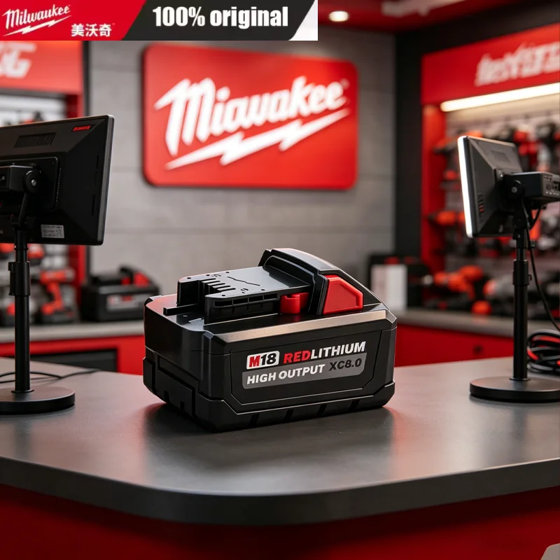 

100% Original Milwaukee M18 18V 8.0Ah XC Rechargeable Battery 21700 Cell,For Milwaukee 48-11-2830 0730-20 Power-driven Tools