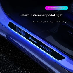 Car Wireless LED Welcome Pedal Threshold passage Atmosphere lamp For Suzuki S-Cross Swift SX4 Vitara Jimny Grand-Vitara Baleno