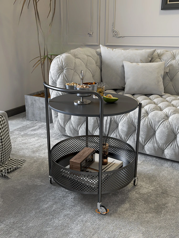 שולחן ספה נייד, סלון מודרני מינימליסטי מחסן, סלון מודרני מינימליסטי, אוויר קרם שולחן קפה עגול אדום, עגלת קניות קטנה