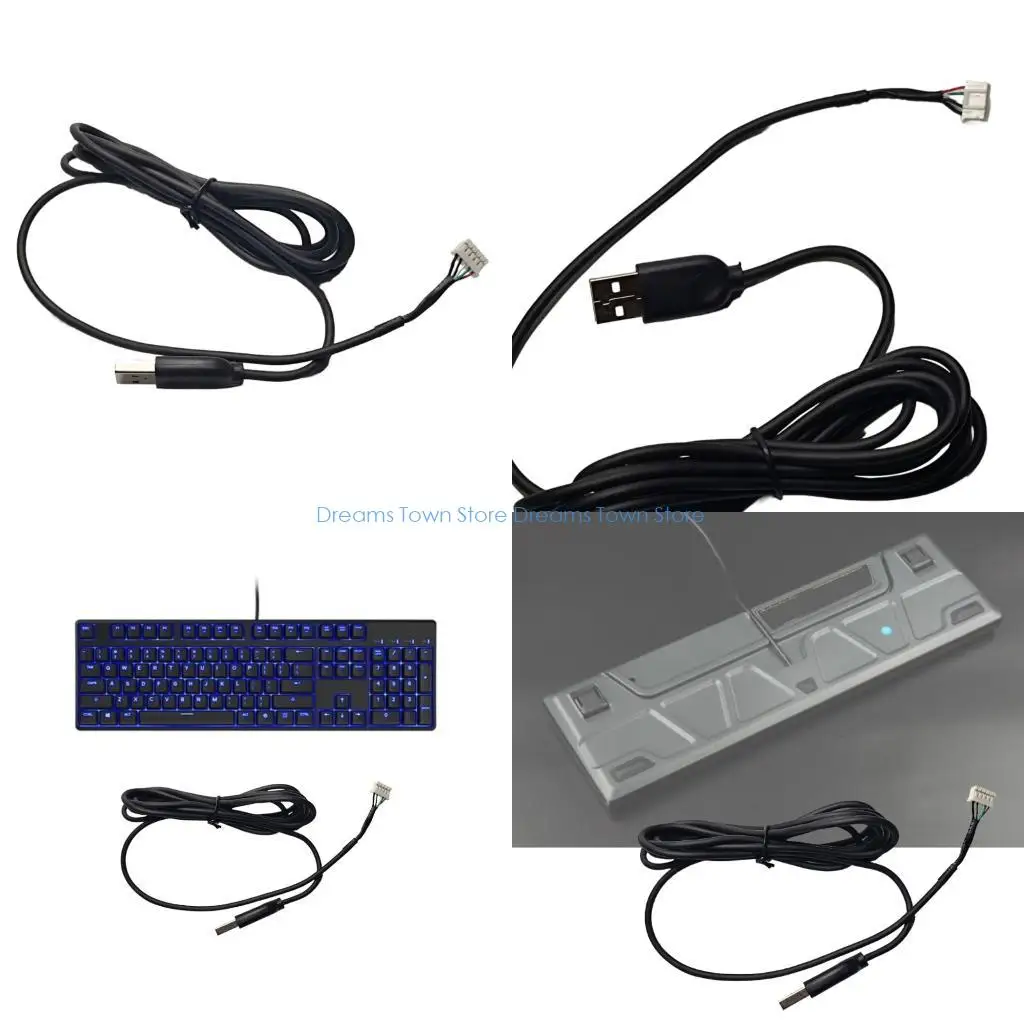 

HX6A USB Metal And Rubber Cord For M500 BLUE Gaming Keyboards Easy To Install