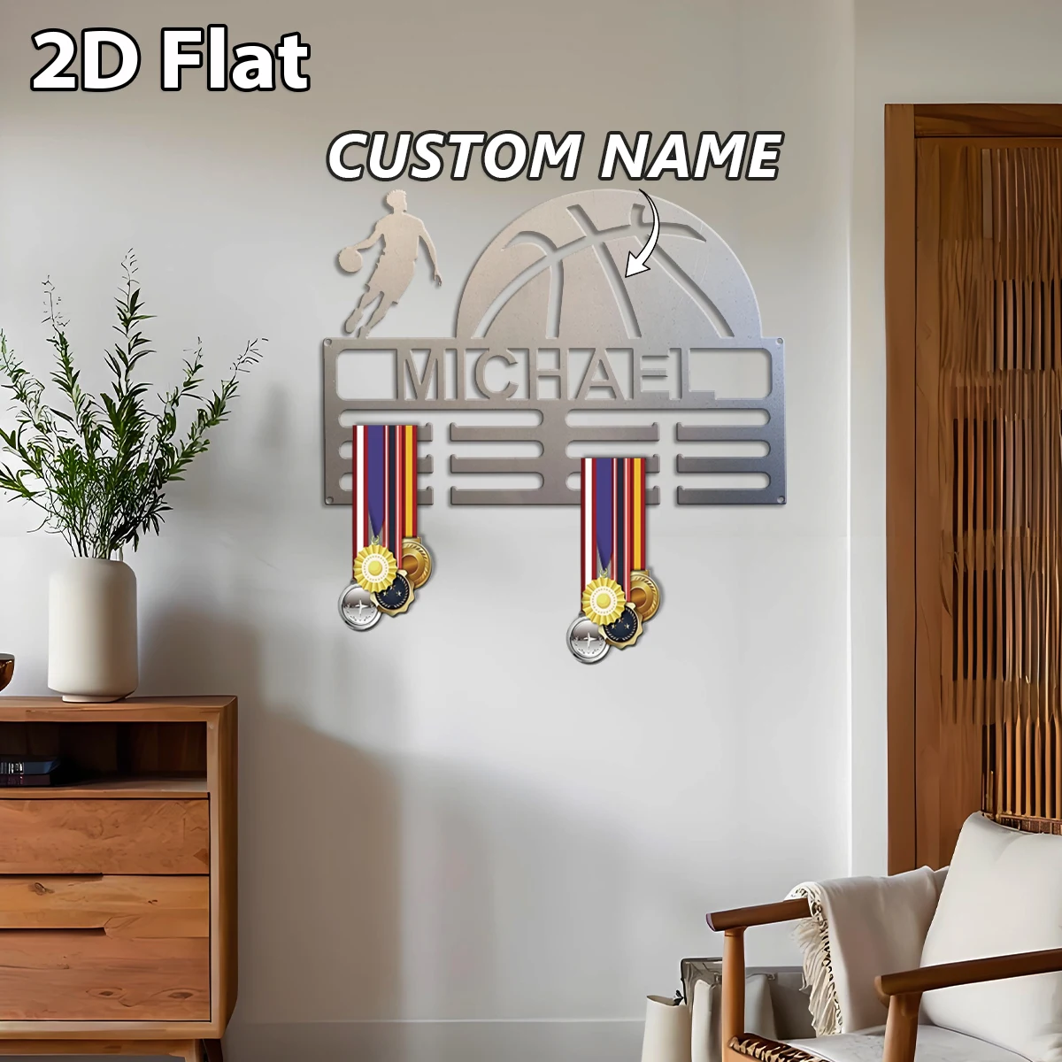 1pc Custom Creative Basketball metal medal hook,Wall Art,As Wedding Decor for Room Office, Party Decor,Best Gift for Friends