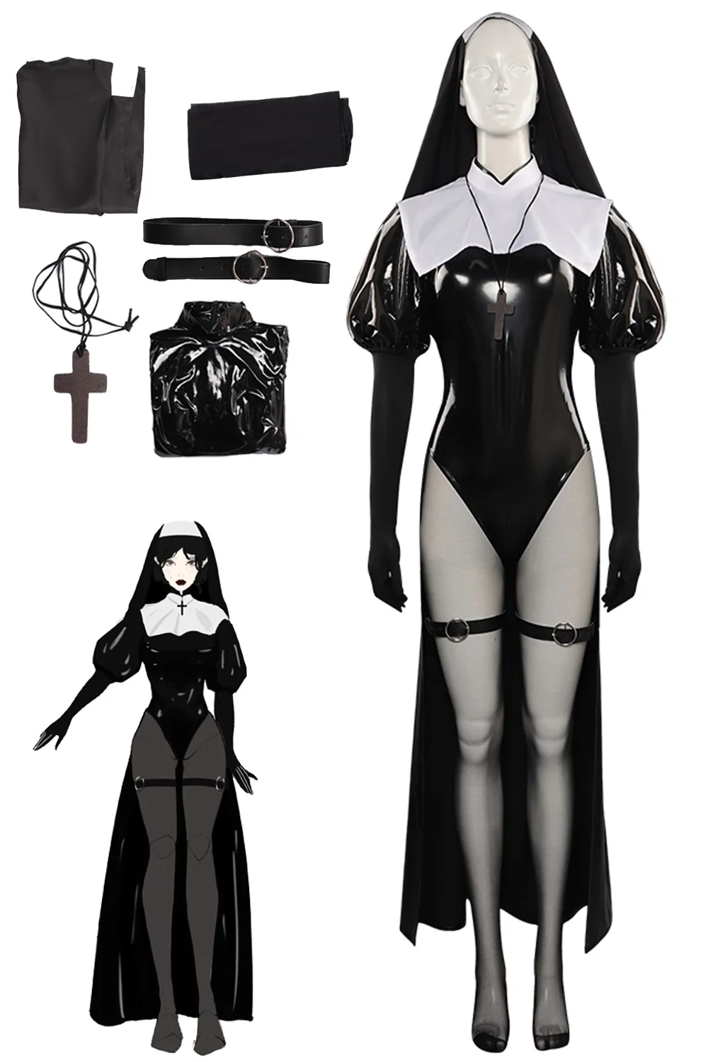 الجوز-بذلة مثيرة للنساء ، فيلم الخيال ، راهبة 2 ، ملابس هالوين ، حفلة كرنفال ، بدلة تأثيري ، أنثى ، الكبار ، 2023