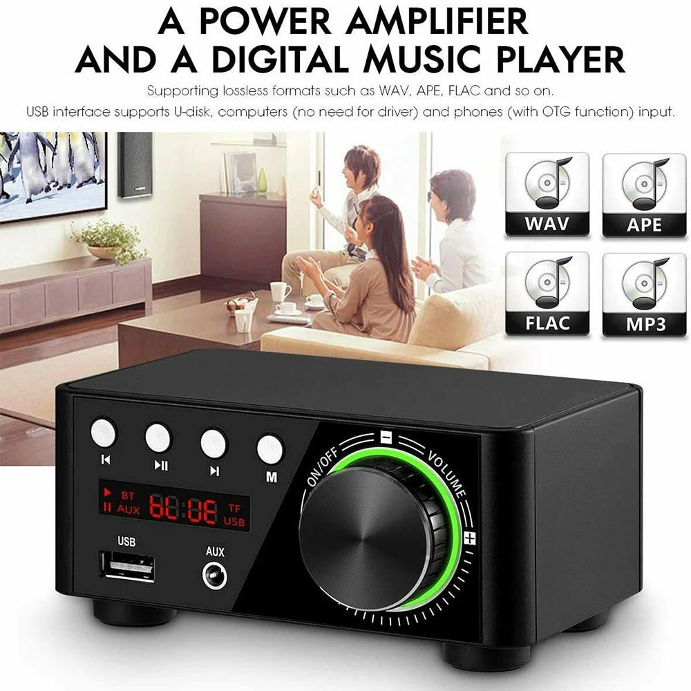 Mini Audio Hifi Bluetooth 5.0 Power Klasse D Versterker Tpa3116 Digitale Amp 50W * 2 Home Audio Auto Amplificador de Som Usb/Aux In