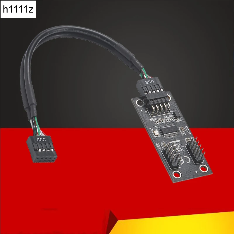 NEW USB Hub USB Splitter USB2.0 9Pin to Dual 9Pin Hub Adapter Riser Motherboard USB 9Pin Header Connector 1 to 2 Extension Cable