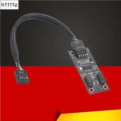 NEW USB Hub USB Splitter USB2.0 9Pin to Dual 9Pin Hub Adapter Riser Motherboard USB 9Pin Header Connector 1 to 2 Extension Cable