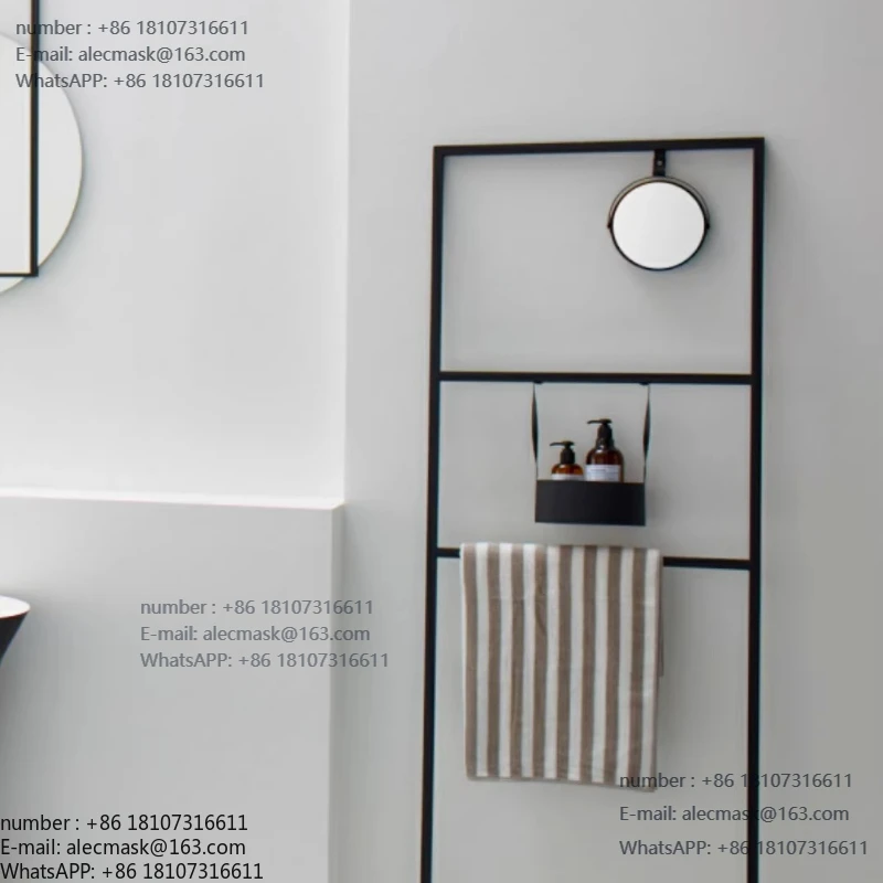 

Nordic simple floor-to-wall towel exhibition hall bath towel storage with mirror combination decorative