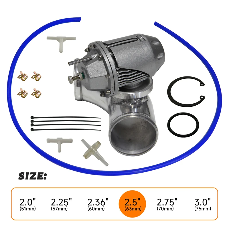 

2.5" 63mm 90° Flange Pipe +Uinversal Adjustable SQV Blow Off Valve BOV II 2