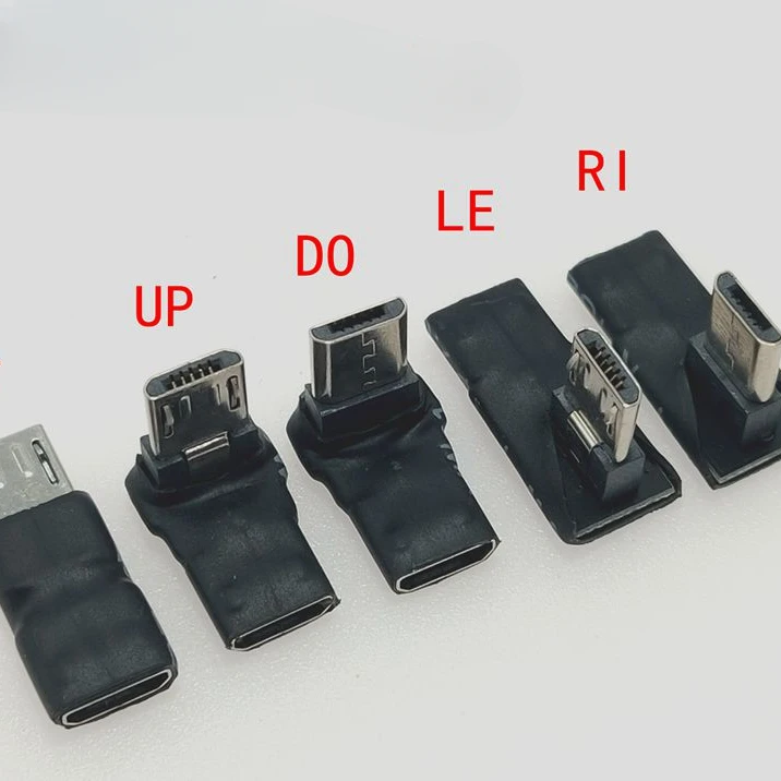 90 Usb Links & Rechts & Up & Down Schuine Micro 5pin Female Naar Micro Usb Male Data Adapter mini Usb Connector Plug