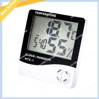 M01K Digital LCD Indoor Outdoor Room Electronic Temperature Humidity Meter Weather Station Alarm Clock 4 Key Model Durable