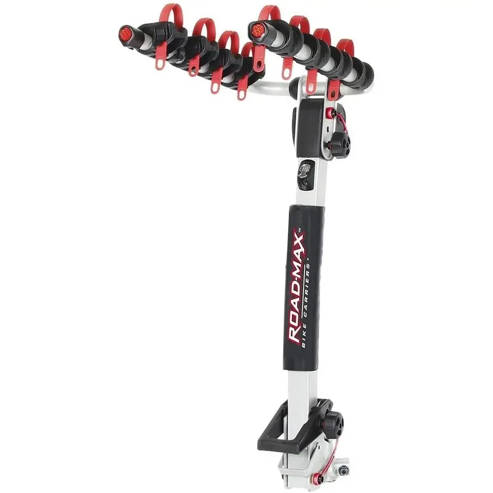 

Deluxe 4-Bike Hitch Carrier - 1-1/4 & 2 Receivers, Foldable Arms, Soft Padded Cradles, Rear Access