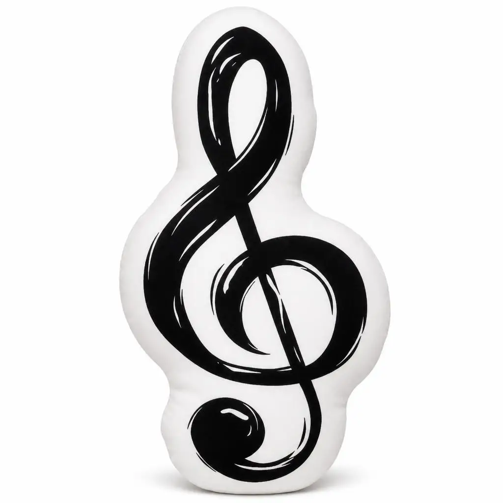 Treble Clef Pillow Musical Music Lovers Bar Plush Pillow Cushion Stuffed Throw Pillow Home Decor Gift Sofa Bed Cafe Restaurant