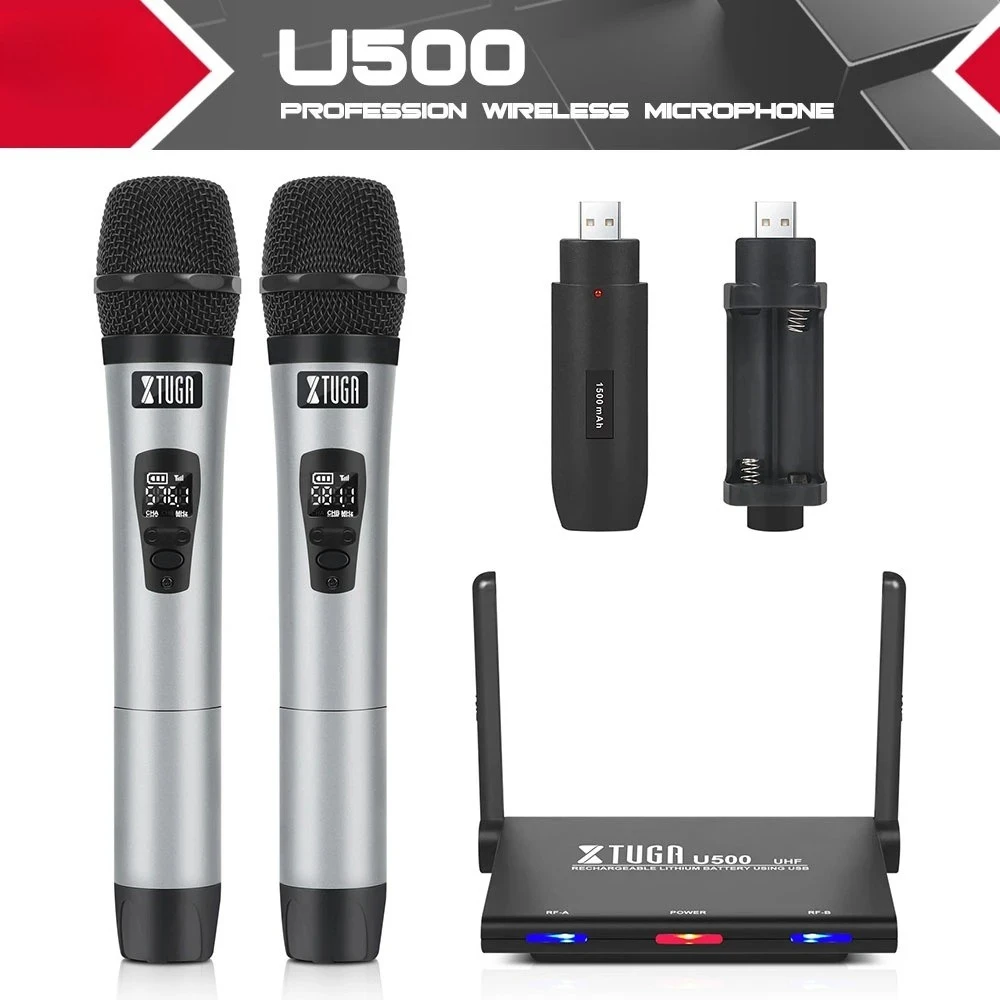 One to two household wireless microphones UHF FM charging dynamic microphone for live speech Karaoke U50