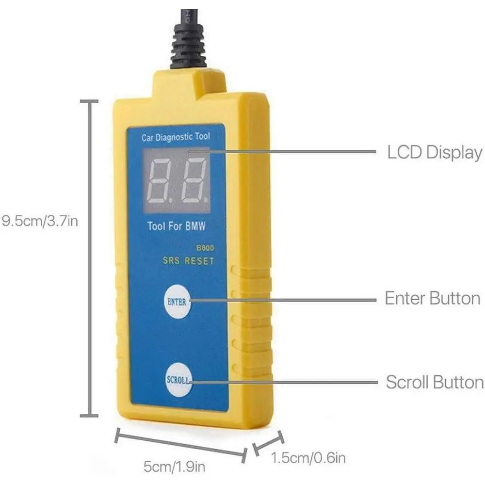 20Pin Airbag SRS Reset Scanner OBD2 Diagnostic Tool Scanner & Reset Tool For BMW E36 E46 E34 E38 E39 Z3 Z4 X5 B800