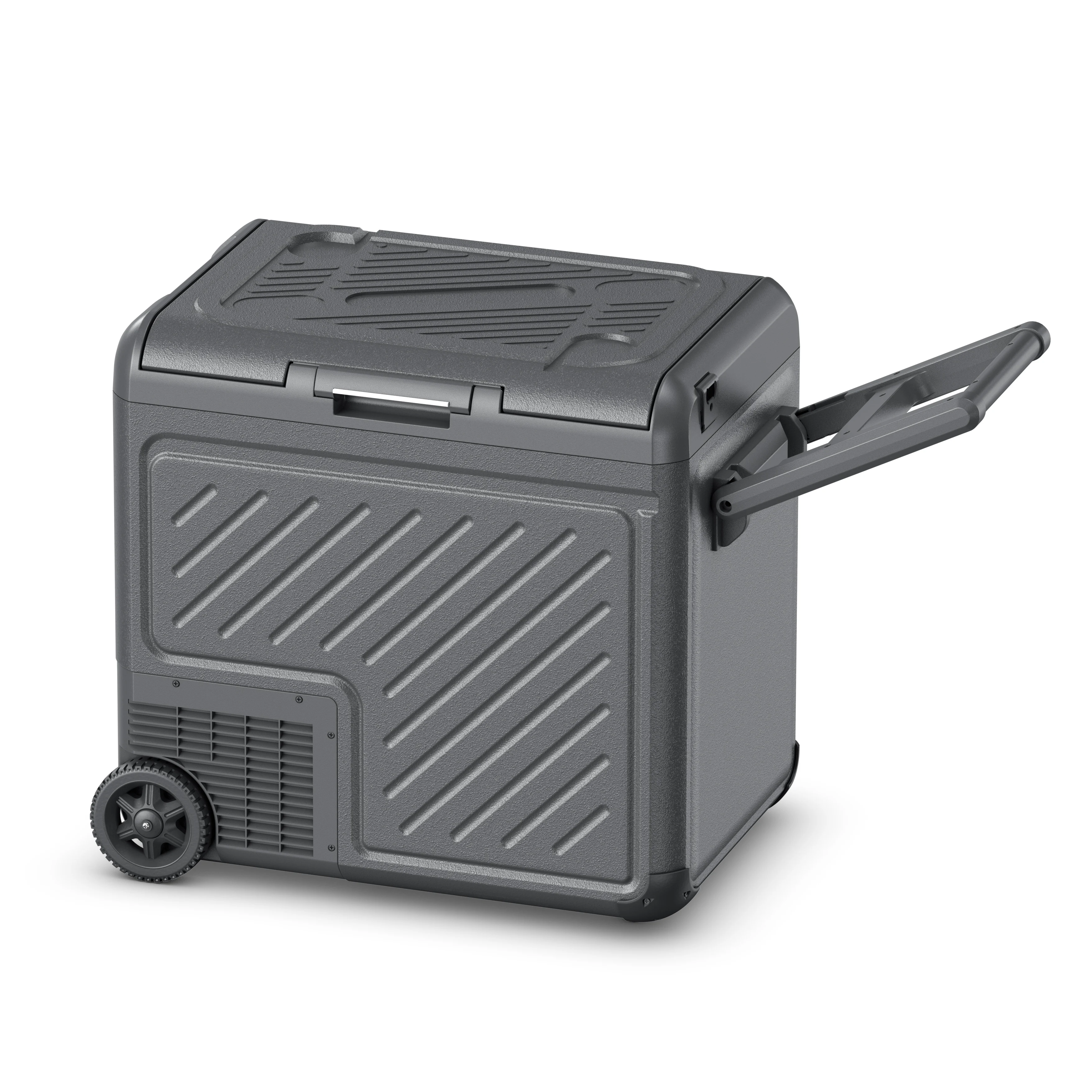 

TULX 60L Plastic Car Fridge Freezer With Heels 12V/24V Compressor Refrigerator with Cooling -22C to 20C Temperature Range