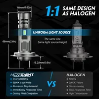 Led Car Headlight Headlamp NOVSIGHT H7 Automobile Bulbs 60W 12000LM 8V -32V 5530CPS Chip With Fan MINI 1:1 NO Adapter