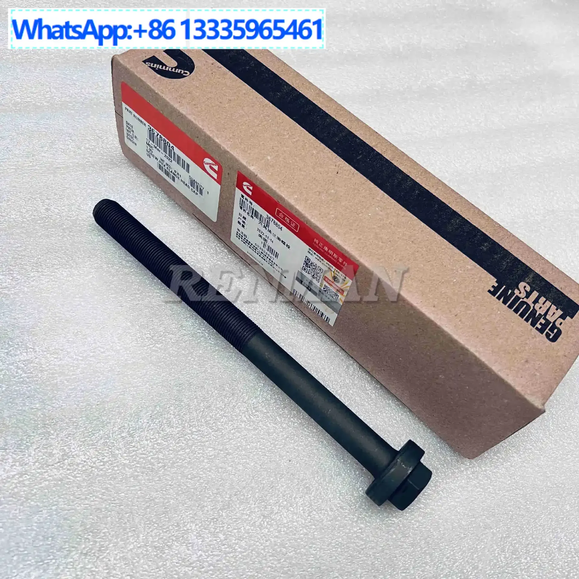 

2Pcs for Cummins engine X15 series high horsepower cylinder head long bolt 3678804 hexagonal flange bolt