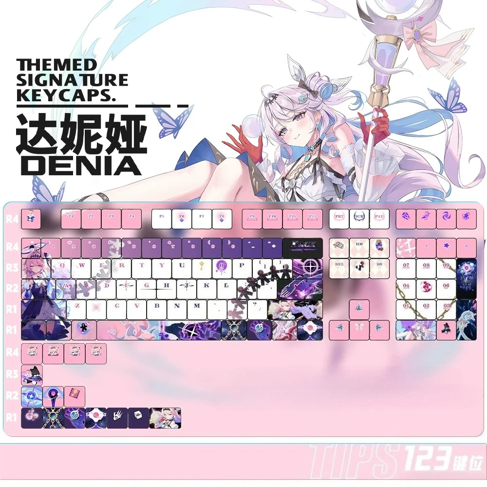 MAIMOOO Wuwa Denia Keycap Cherry Profile PBT Dye Sublimation Custom Wuthering Waves Anime Game Keycaps for Mechanical Keyboard