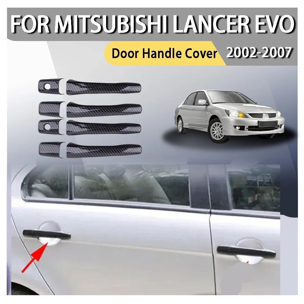 

Carbon Fiber Style For Mitsubishi Lancer EVO 2002 2003 2004 2005 2006 2007 Car Exterior Door Handle Moulding Cover Trim Decor