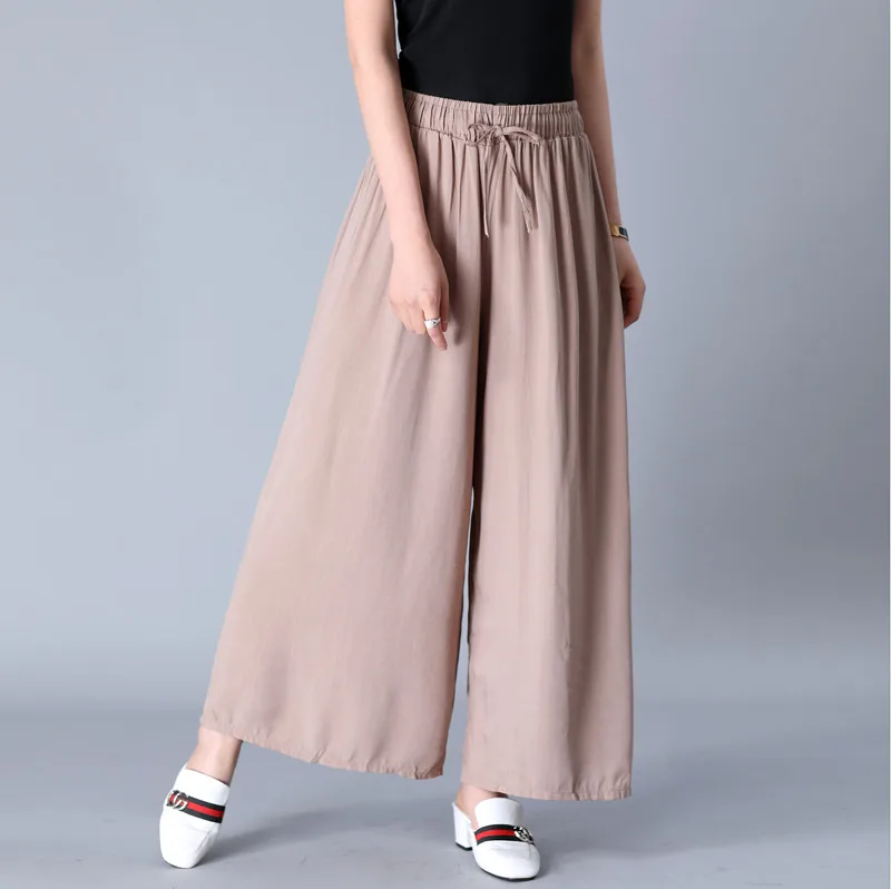 New 2026 Summer Women Comfortable cool thin wide leg pants,Brand plus size cotton linen pants,casual skirt Trousers 6XL 7XL