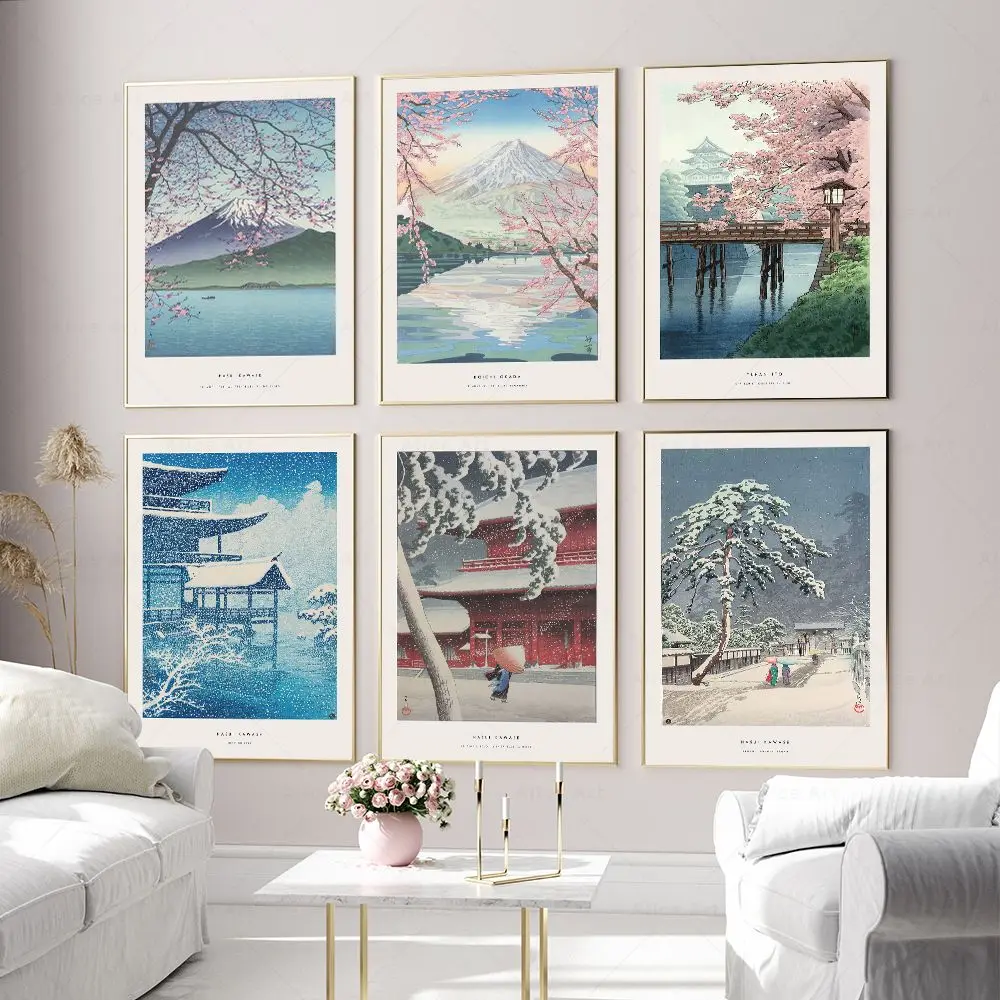 Frameless Hokusai Ohara Koson Japan Style Wave Wall Art Canvas Painting Nordic Posters And Prints Wall Pictures For Living Room
