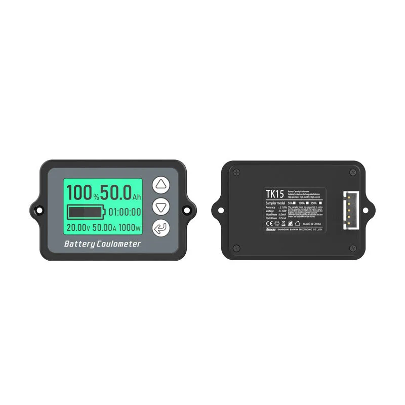 TK15 Coulomb Meter 50A/100A/350A Precision Battery Capacity Tester for Electric Bike/Cleaner Coulomb Meter Capacity Indicator