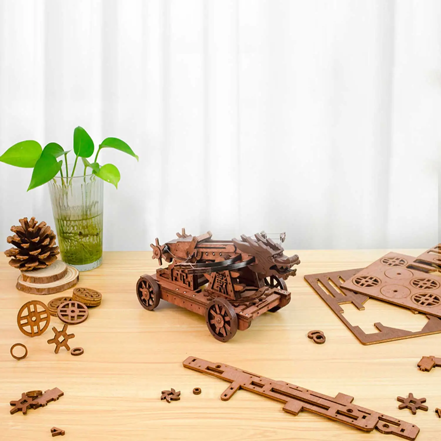 نموذج باليستا بمقياس 1:48 - مجموعة ألغاز خشبية ثلاثية الأبعاد، مجموعة آلات الحرب القديمة DIY للبالغين 14+