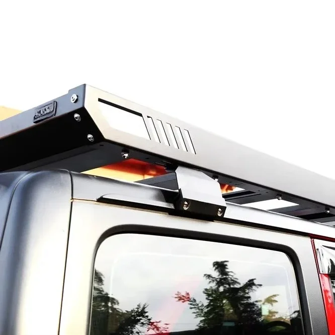 Factory Directly Black Powder Coating Aluminum Roof Rack Luggage Cargo Carrier with Ladder for wrangler JL