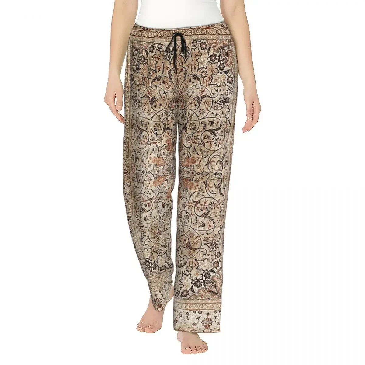 

Женские пижамные брюки с карманами, с принтом персидского ковра из Эшхана, из шелка, для дома и сна