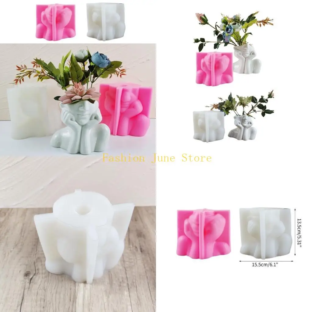 

N5KA цветочный горшок бетонная силиконовая форма для мясистых растений DIY ремесла цементная глина форма