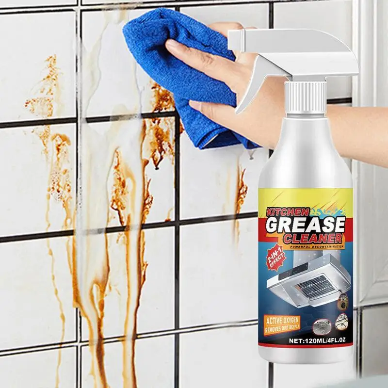 Degreaser Cleaner Spray 120ml Household Grease Cleaning Agent Multi-Purpose Kitchen Cleaning Tool for Countertops Range Hoods