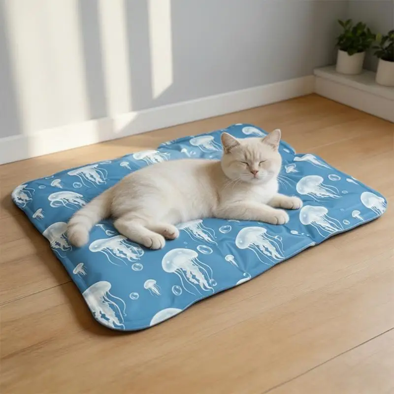 Alfombra refrescante de verano para mascotas, para perros y gatos, no tóxica, con gel autorefrigerante, para jaula, sofá, cama, coche, interior.