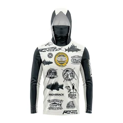 Men's UV Mask Hooded Performance Fishing Shirt Breathable Mesh Fabric Long Sleeve UPF50+ Angling Clothing