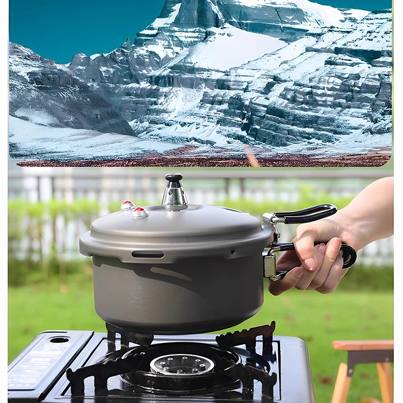 2L 경량 휴대용 접이식 야외 압력솥 (고산 캠핑, 수프 요리 및 다용도 압력 조리용)
