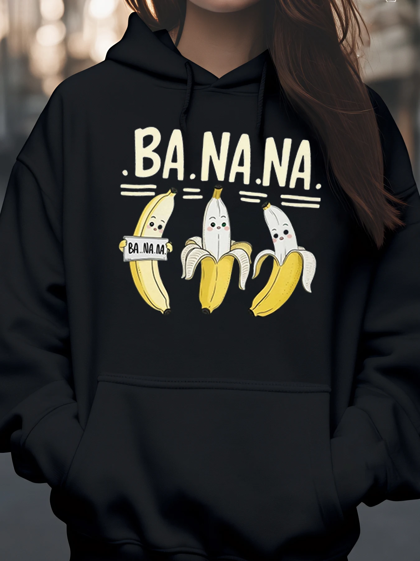 

Толстовка с принтом банана для Хэллоуина, повседневная одежда, женская модная толстовка