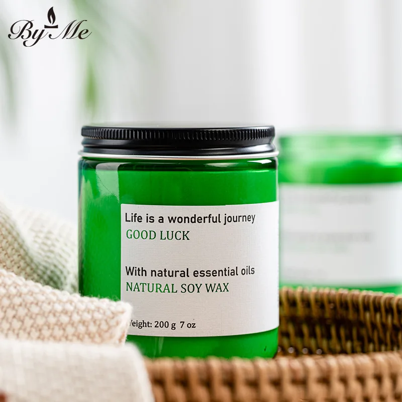 7.2x9.3cm Green Bottle Scented Candle, Handcrafted Smokeless Soy Wax, Creative, Fresh And Elegant Scented Ornament, Fragrance