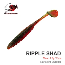 ESFISHING Swimbait vinilo Ondulación Shad cola T para lubina y perca