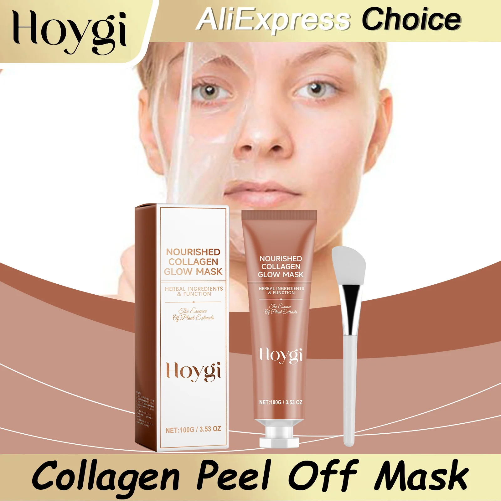 

HOYGI Deep Hydration Collagen Mask Peel Off Mask Anti Wrinkle Lifting Face Skin Elasticity Moisturizing Care Reduces Sagging