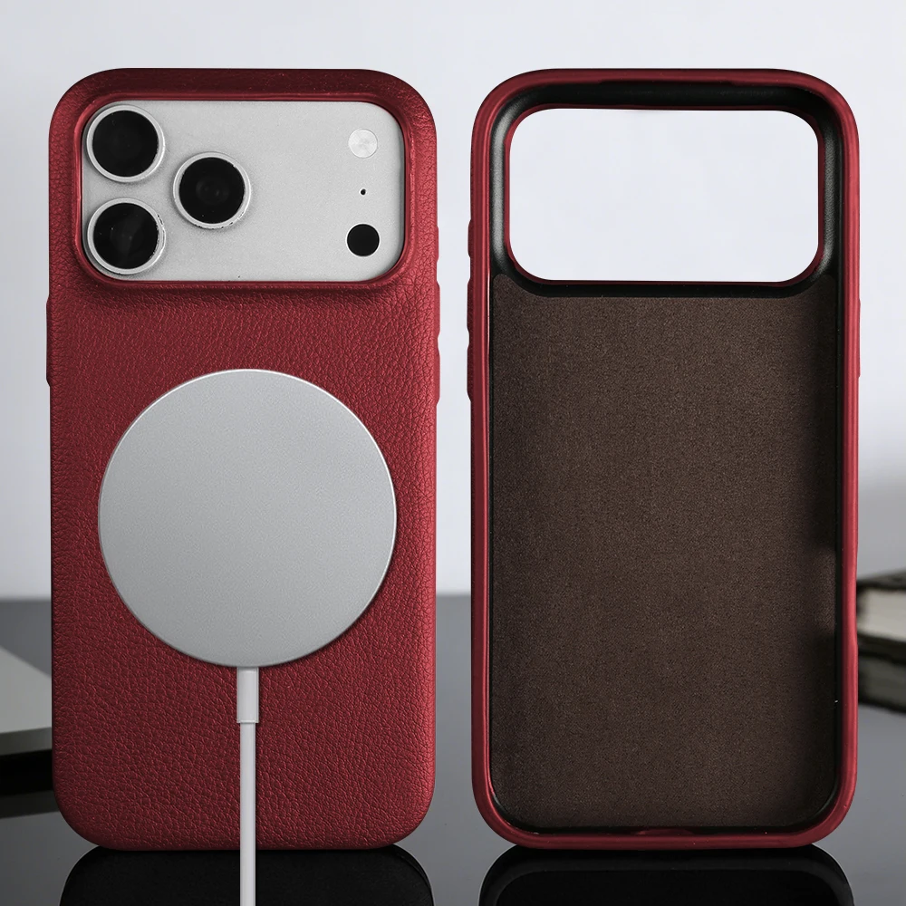 

Leather Case For iphone 17 Pro Max 17e 16e 16 15 14 13 12 Mini Air 11 7 8 Plus Phone Case For Magsafe Magnetic Back Cover Coque