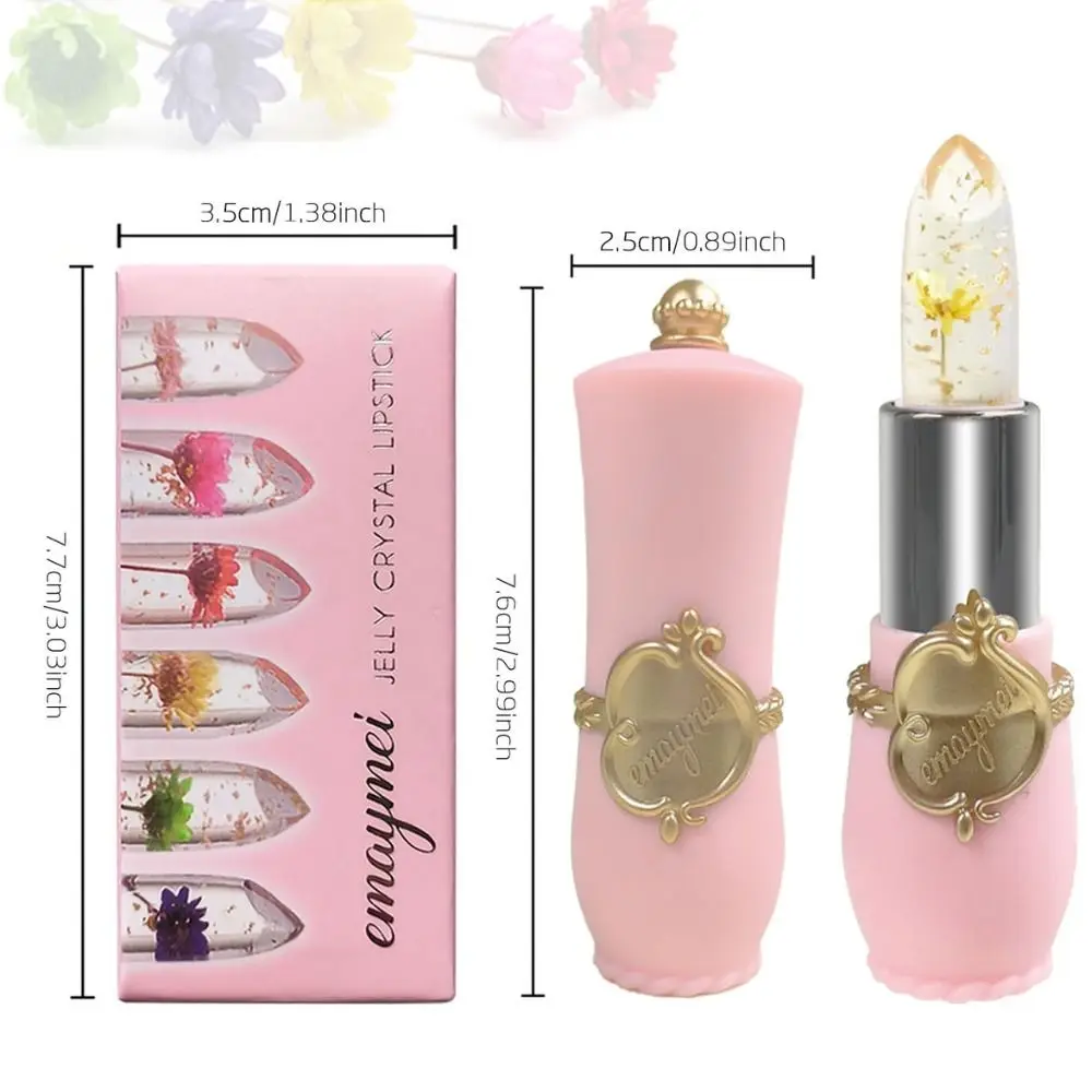 新しい透明ゼリー口紅保湿防水リップグロス長期的なドライフラワー温度変化口紅ガール