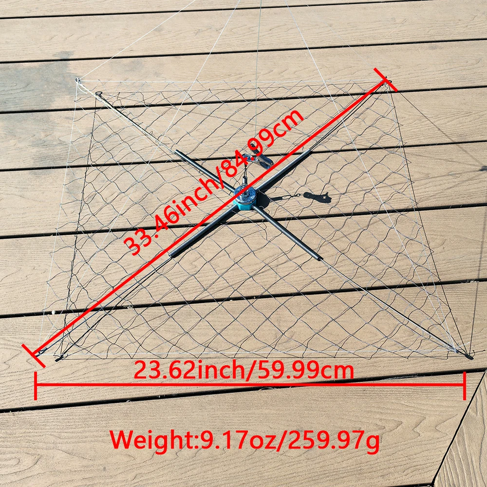 1pc anti Bite Wire Crab Cage, Underwater Elastic Shrinkage Fishing Net, 60cm Diameter, Professional Underwater Fishing equipment